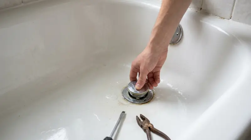 Bathtub Drain Stopper Stuck in Closed Position