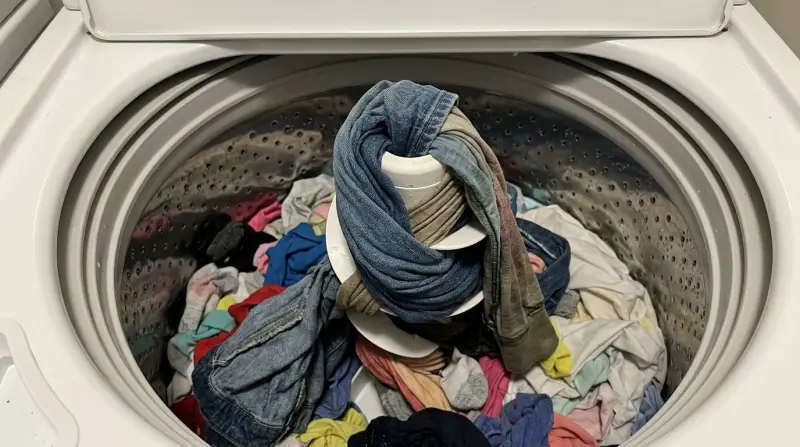 Clothes Wrapped around an Agitator