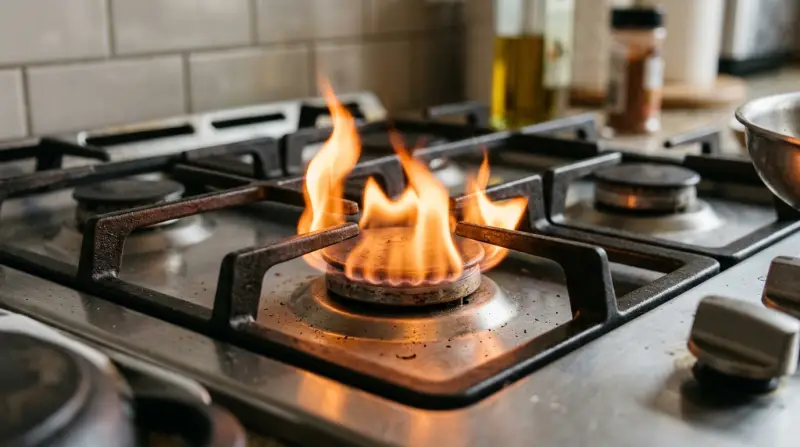 Orange Flame on Gas Stove