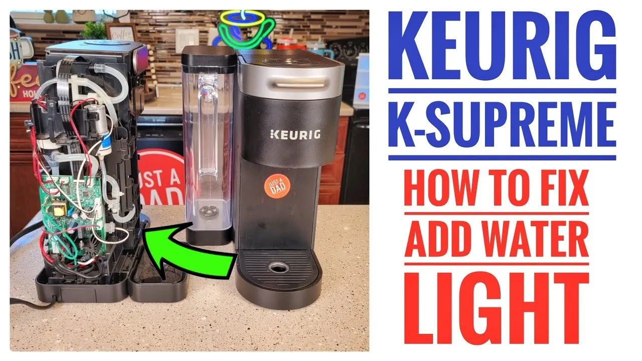Hands properly seating a water reservoir onto a coffee machine base for connection.