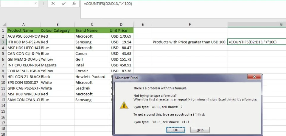A computer screen showing a spreadsheet cell with a hidden space formatting error.