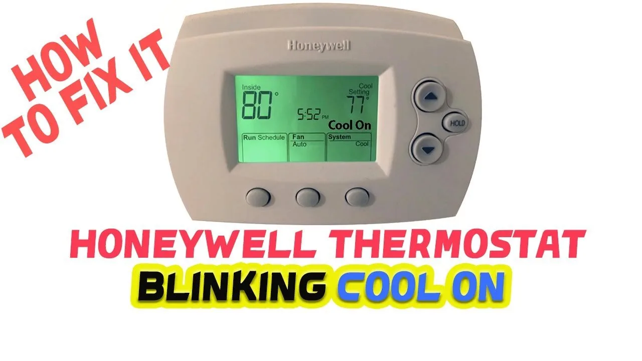 A thermostat mounted on a wall near a clean workspace during troubleshooting.