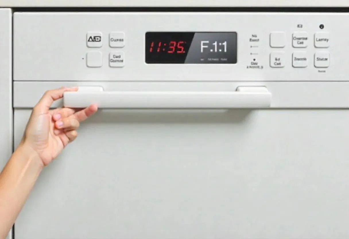 A professional technician uses a multimeter to diagnose a washing machine motor control unit.