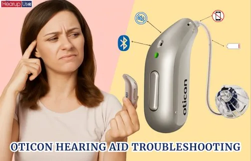 A person consulting an audiologist about their malfunctioning hearing aid charger.