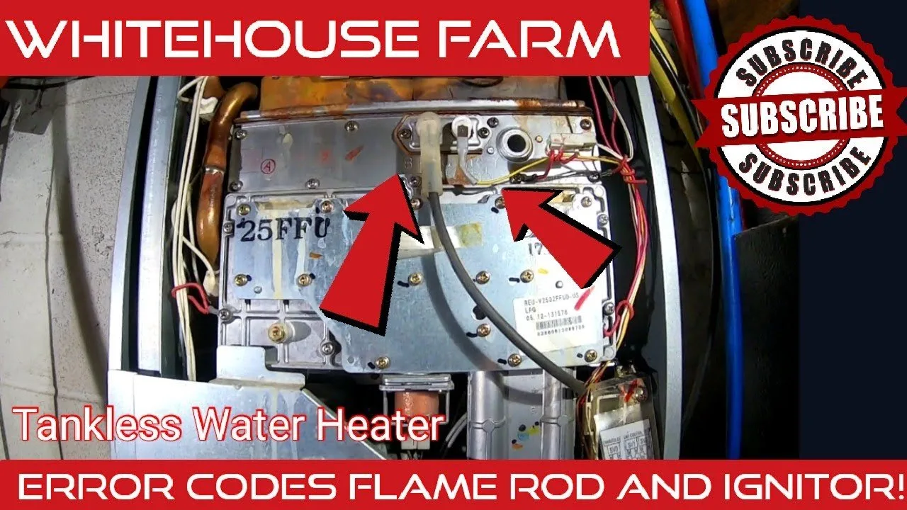 A person researches Rinnai water heater troubleshooting tips on a digital tablet.