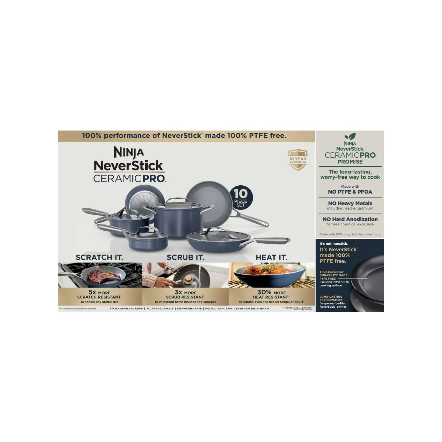 Wooden kitchen utensils and a soft sponge placed near a clean non-stick pan.